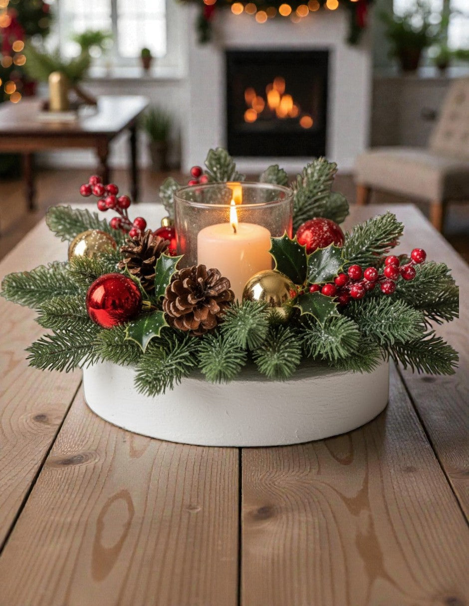 Centro de mesa navideño  mod. Refugio navideño