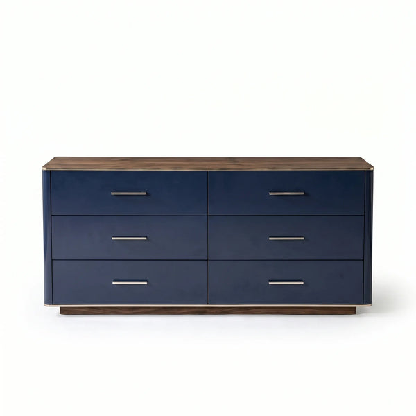 Cómoda Cajonera Astoria de 6 Cajones en Azul y Nogal - Foto 1 Lemich