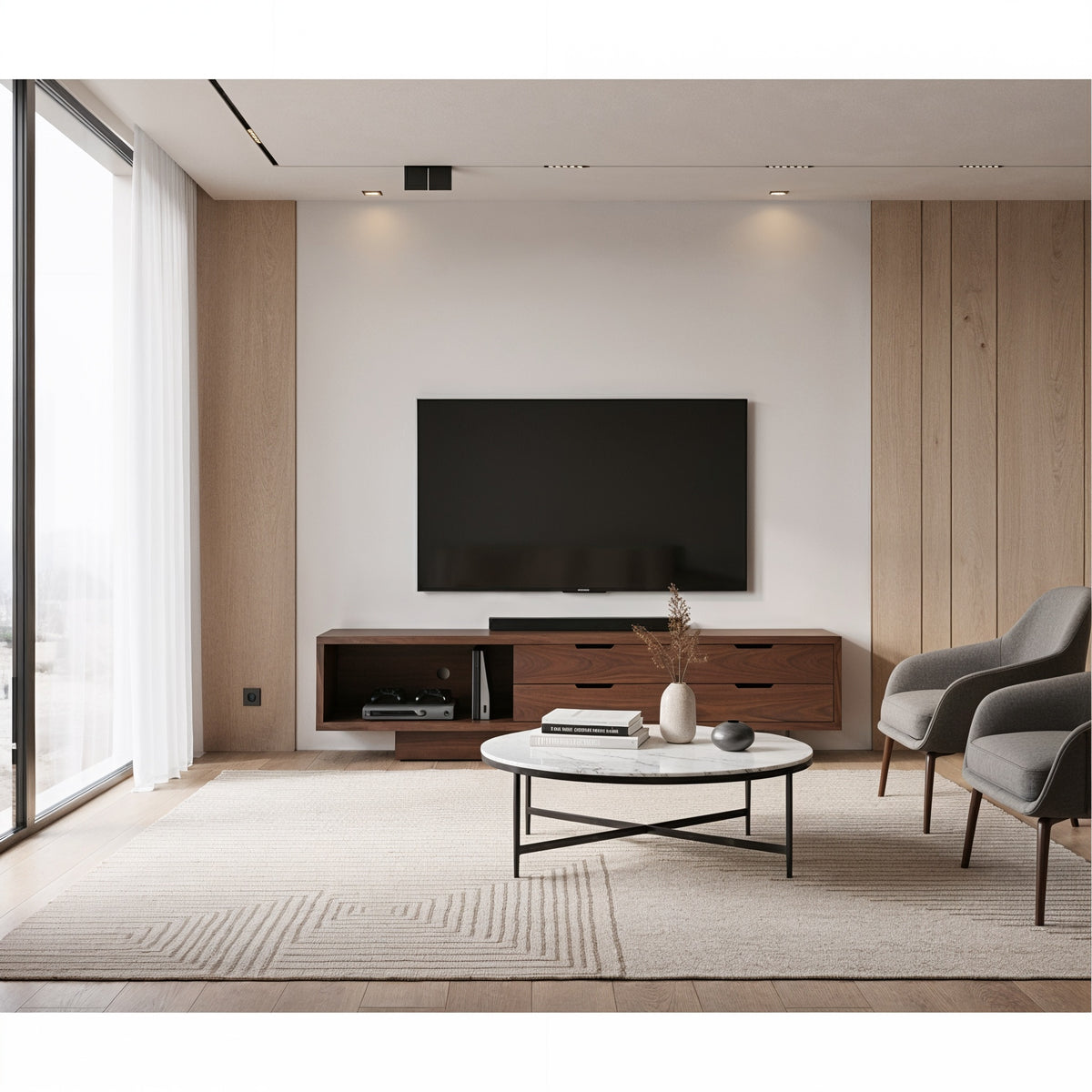 Mueble de TV Silor · Nogal Elegante