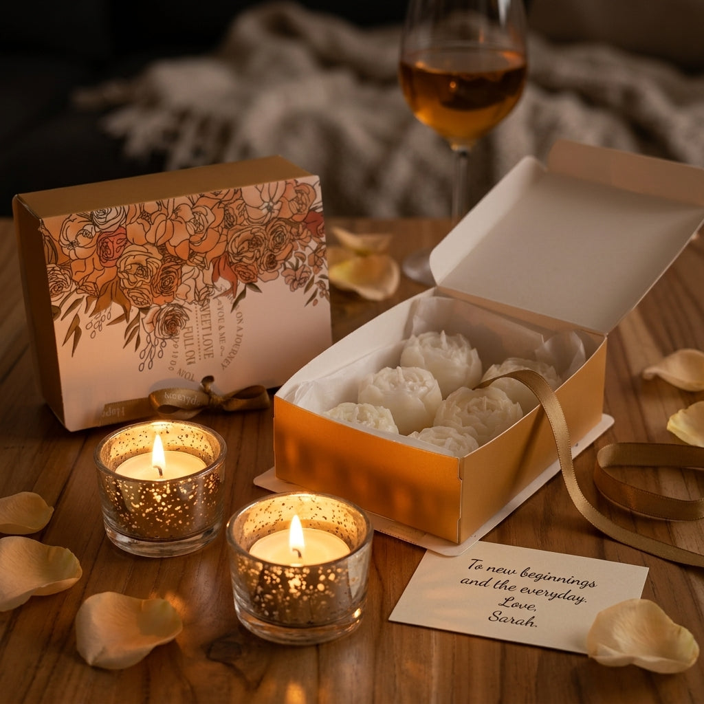 Velas aromáticas rosas frescas