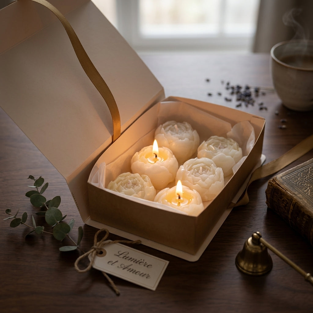 Velas aromáticas rosas frescas