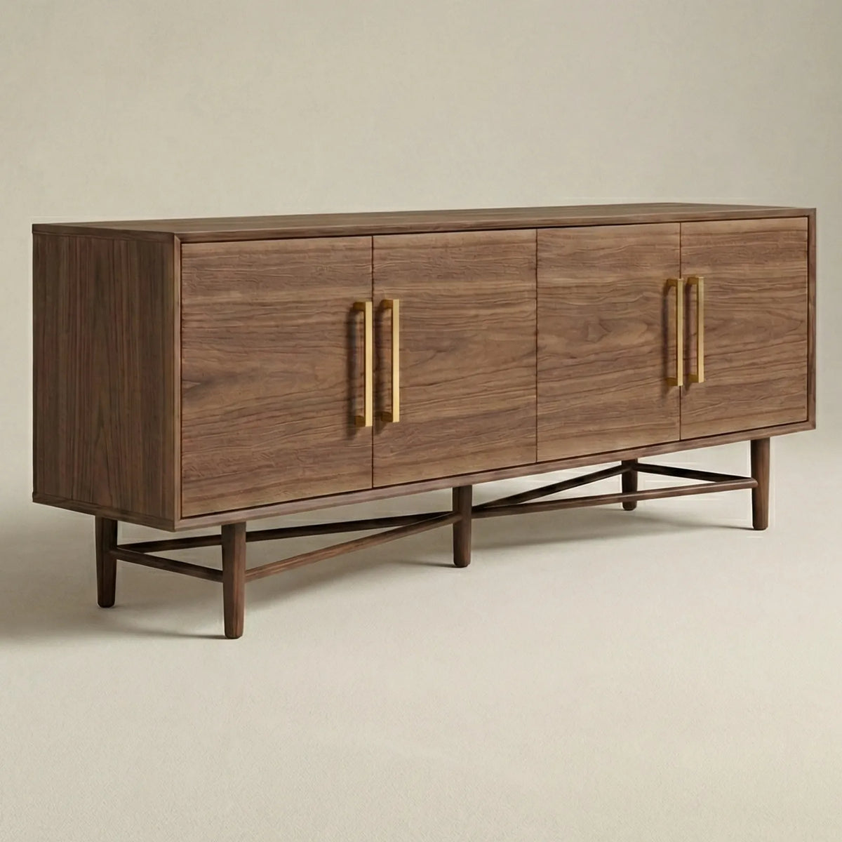 Buffet Podena – Credenza en Nogal Oscuro con Dorado