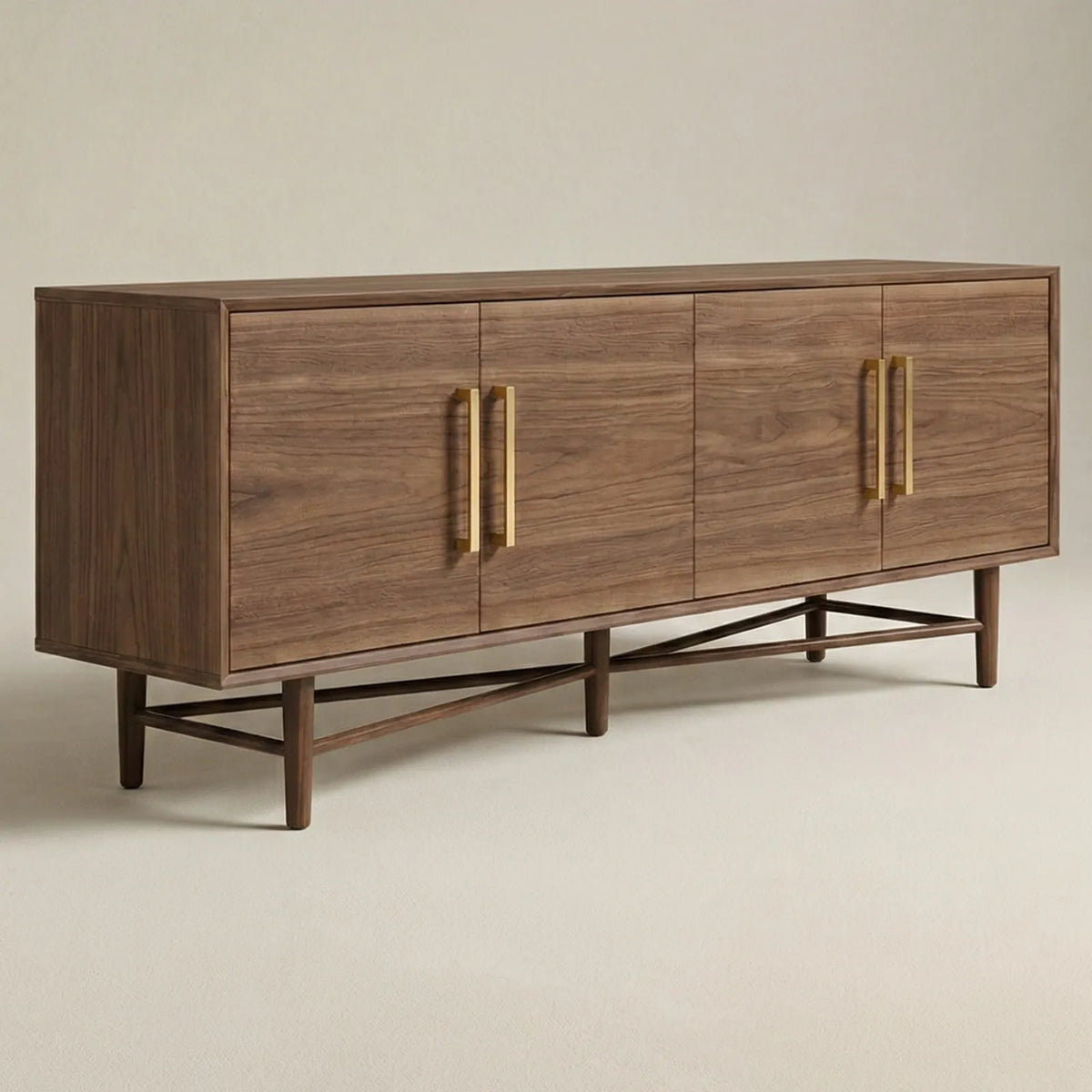 Buffet Podena – Credenza en Nogal Oscuro con Dorado