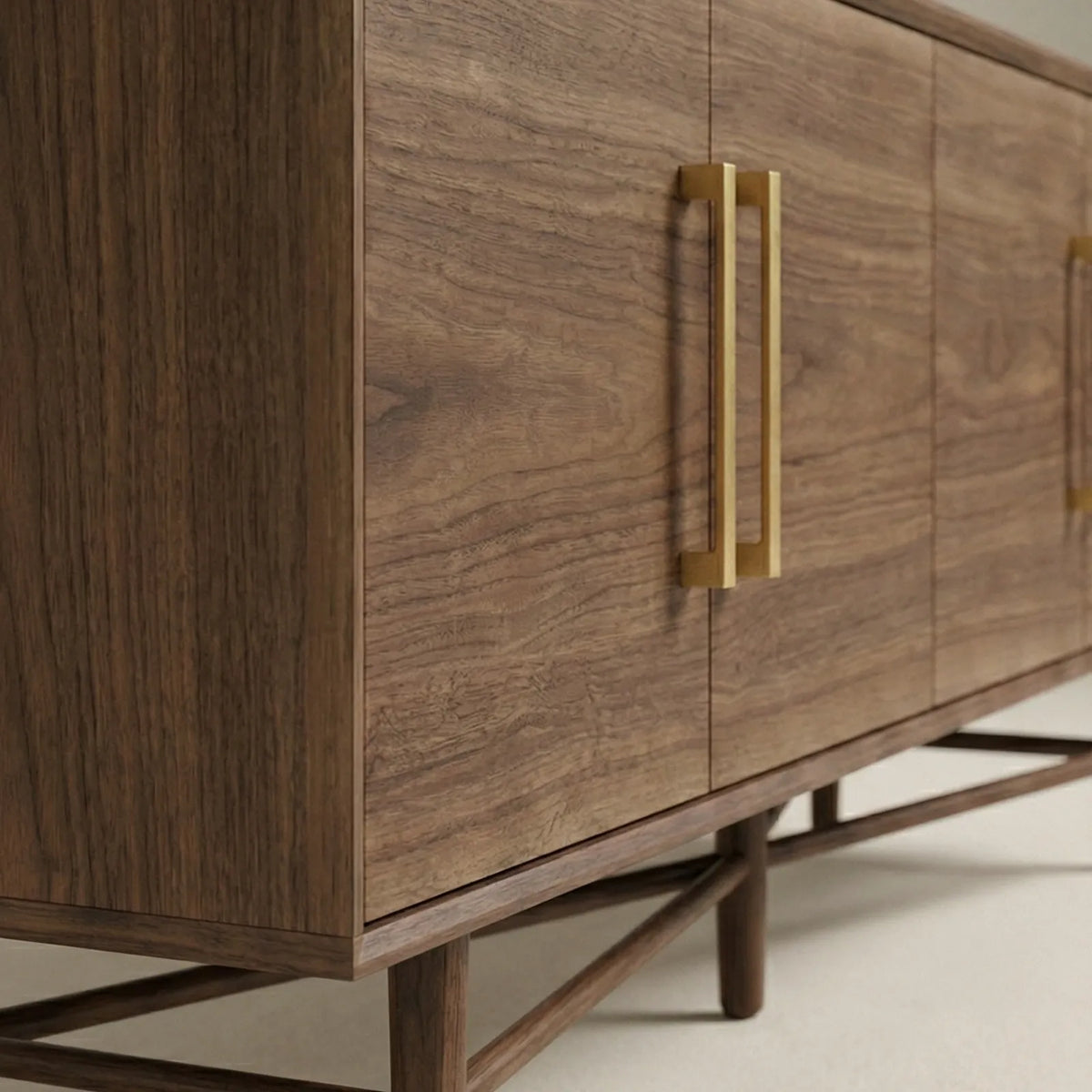 Buffet Podena – Credenza en Nogal Oscuro con Dorado