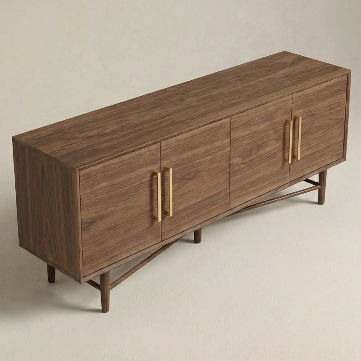 Buffet Podena – Credenza en Nogal Oscuro con Dorado