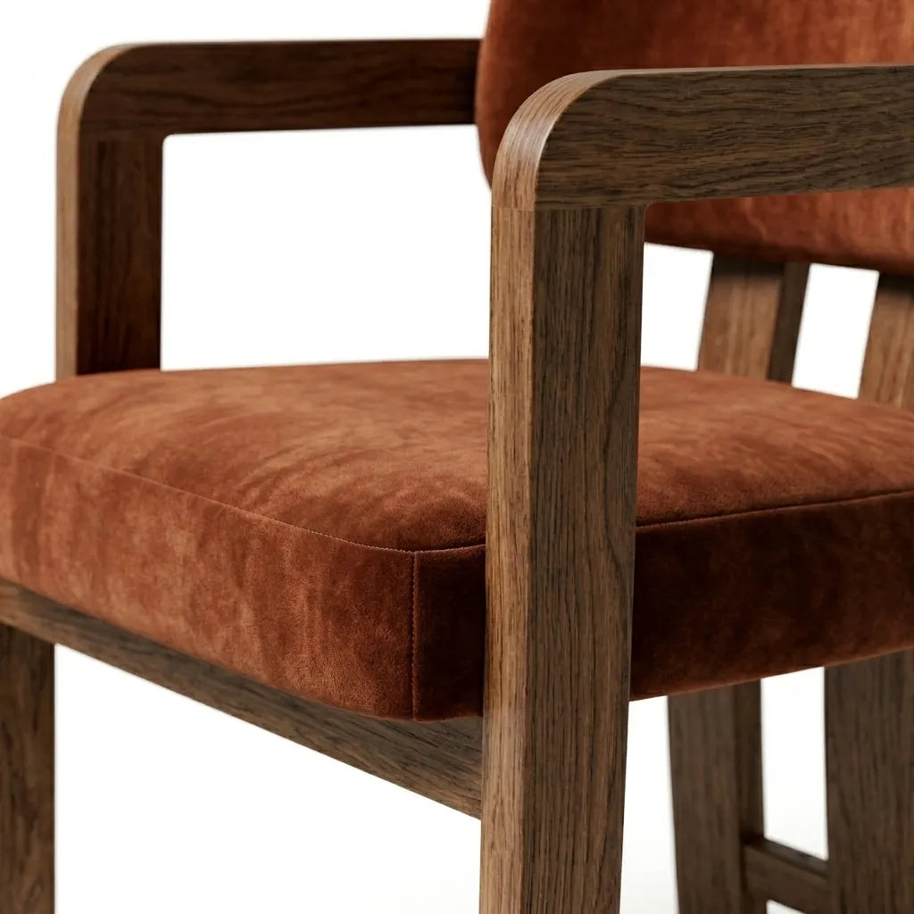 Silla Exalt en Rosa Morada Sólida y Terciopelo · Escultural