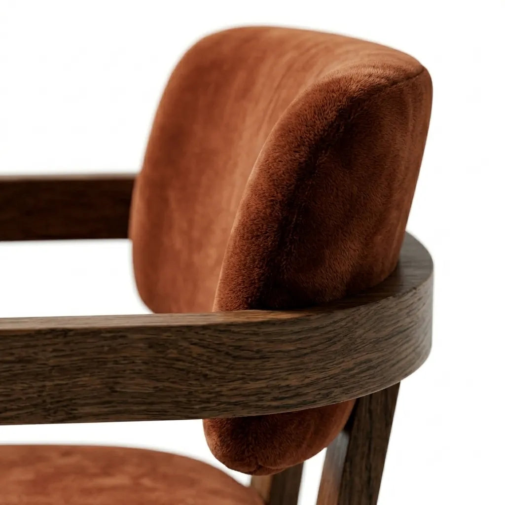 Silla Exalt en Rosa Morada Sólida y Terciopelo · Escultural