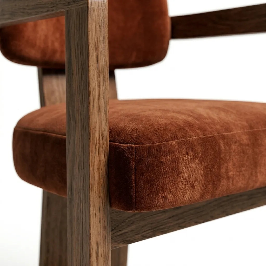 Silla Exalt en Rosa Morada Sólida y Terciopelo · Escultural
