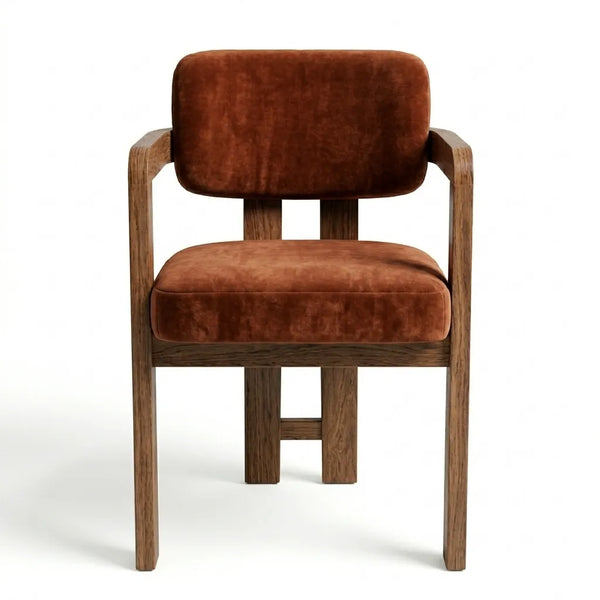 Silla Exalt en Rosa Morada Sólida y Terciopelo · Escultural