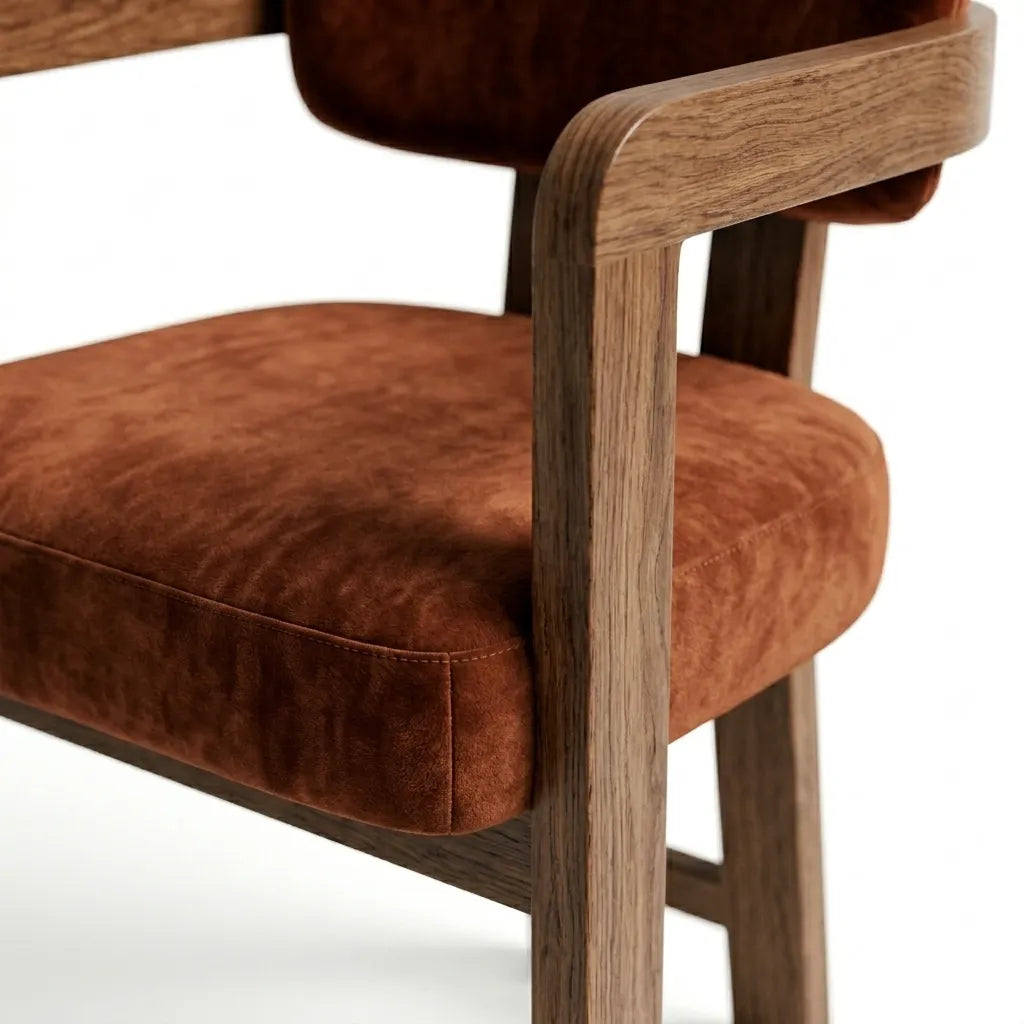 Silla Exalt en Rosa Morada Sólida y Terciopelo · Escultural