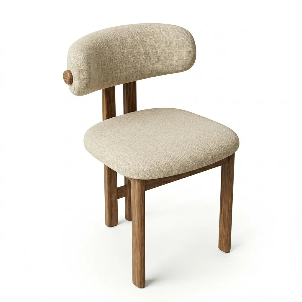 Silla Maren en Madera Sólida con Base Rosa Morada · Escultural