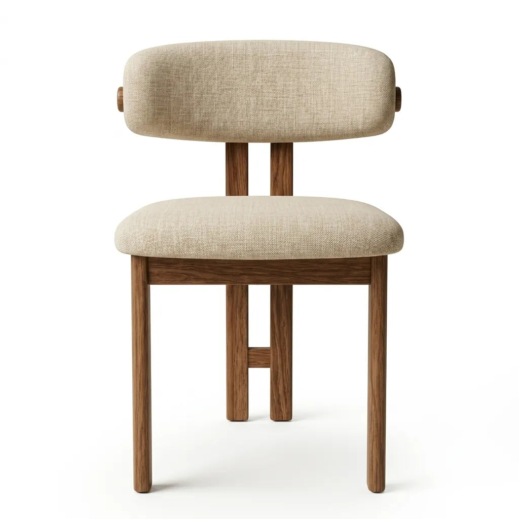 Silla Maren en Madera Sólida con Base Rosa Morada · Escultural