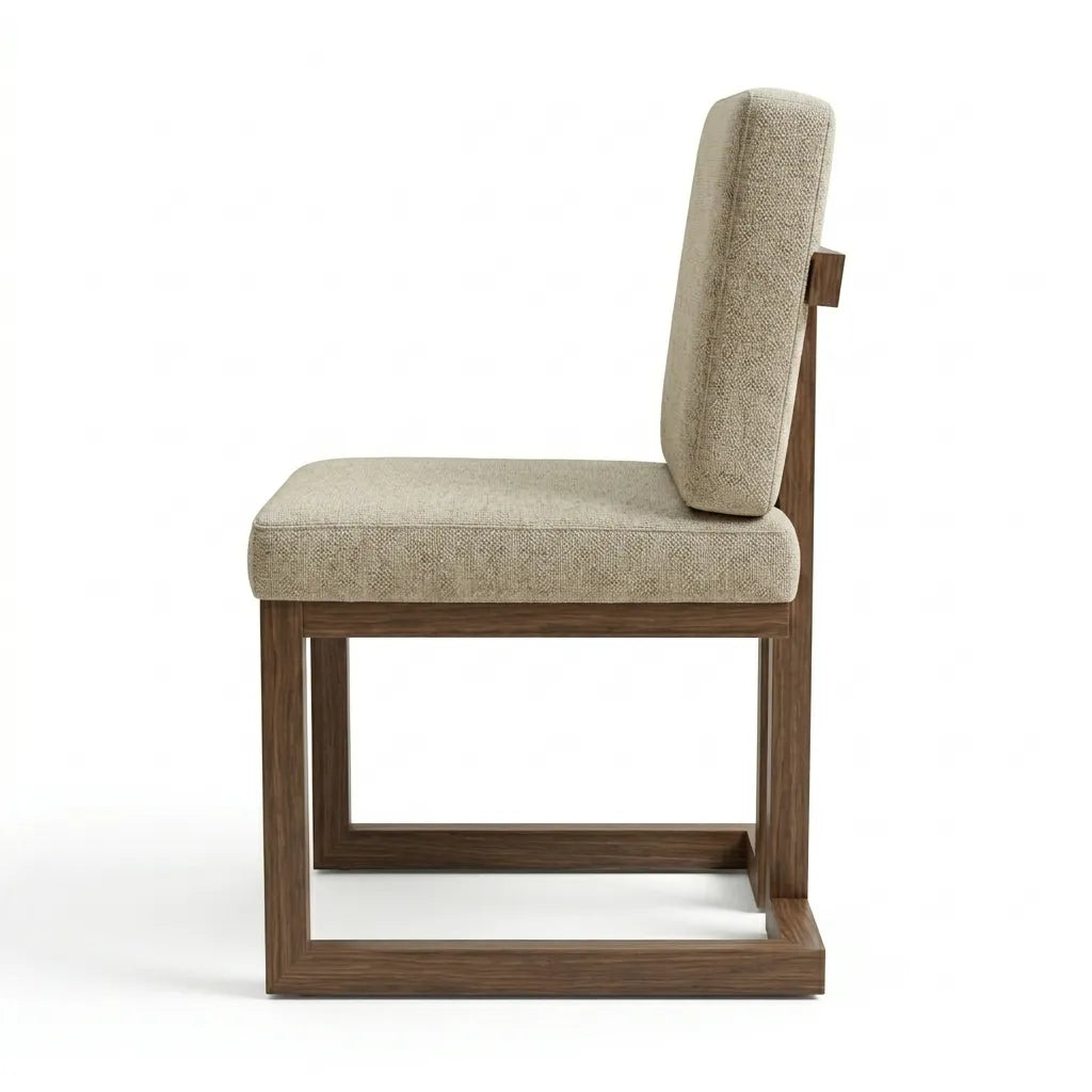 Silla Montel en Rosa Morada Sólida y Lino · Arquitectónico