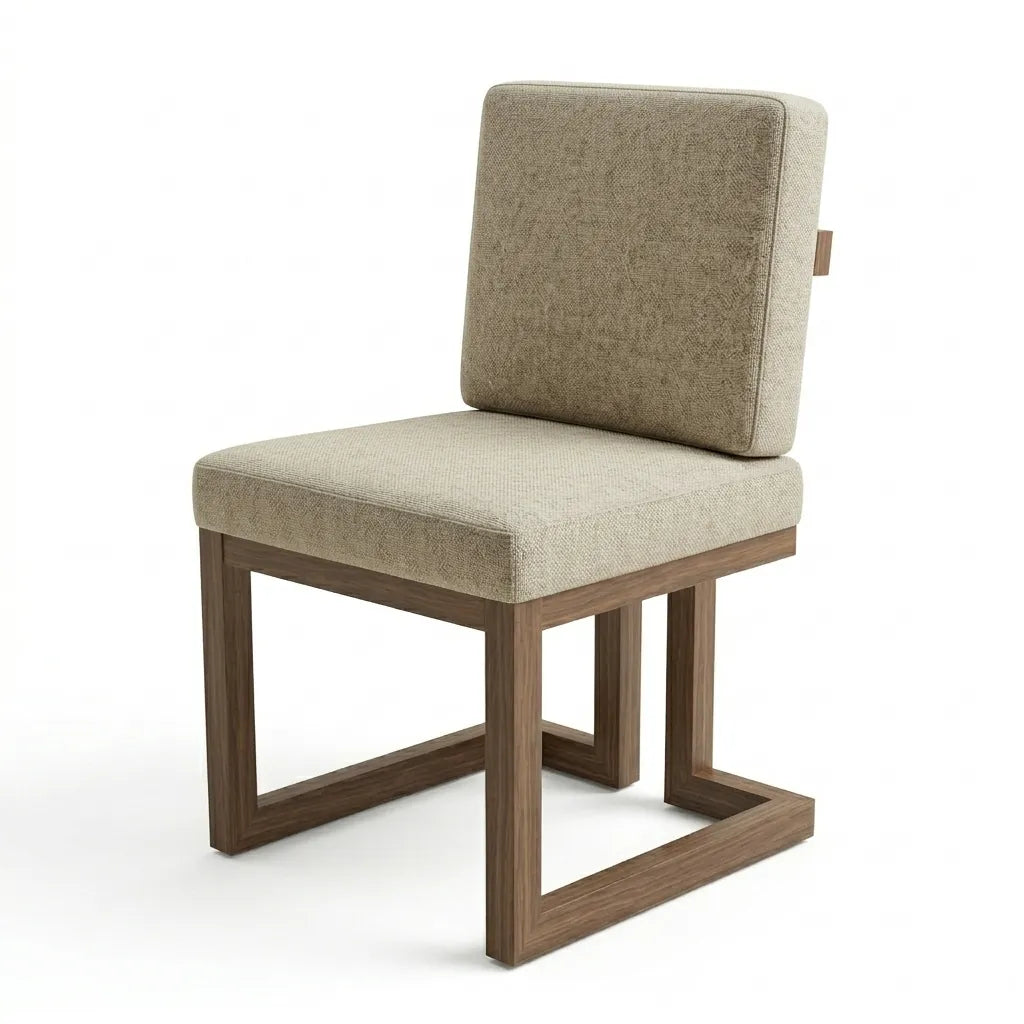 Silla Montel en Rosa Morada Sólida y Lino · Arquitectónico