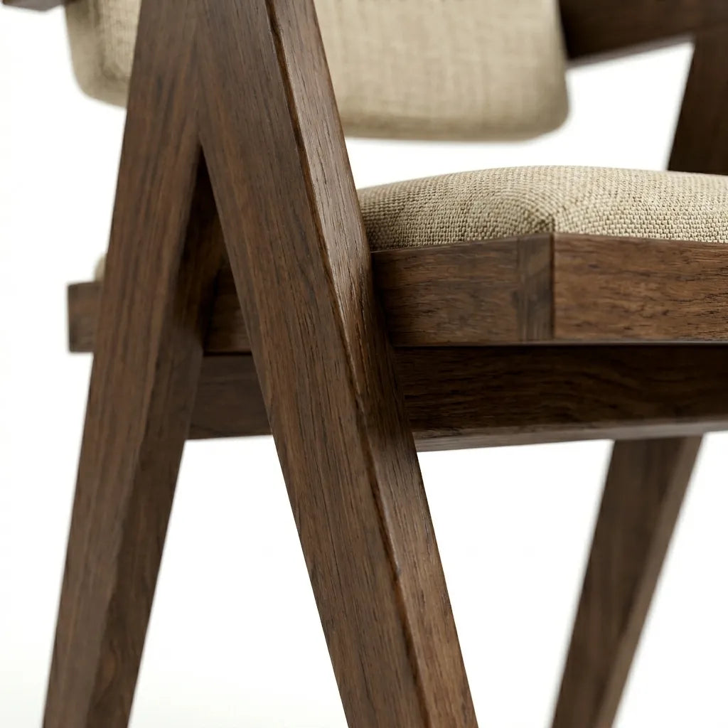Silla Quourom en Madera Sólida de Rosa Morada · Presencia Escultural