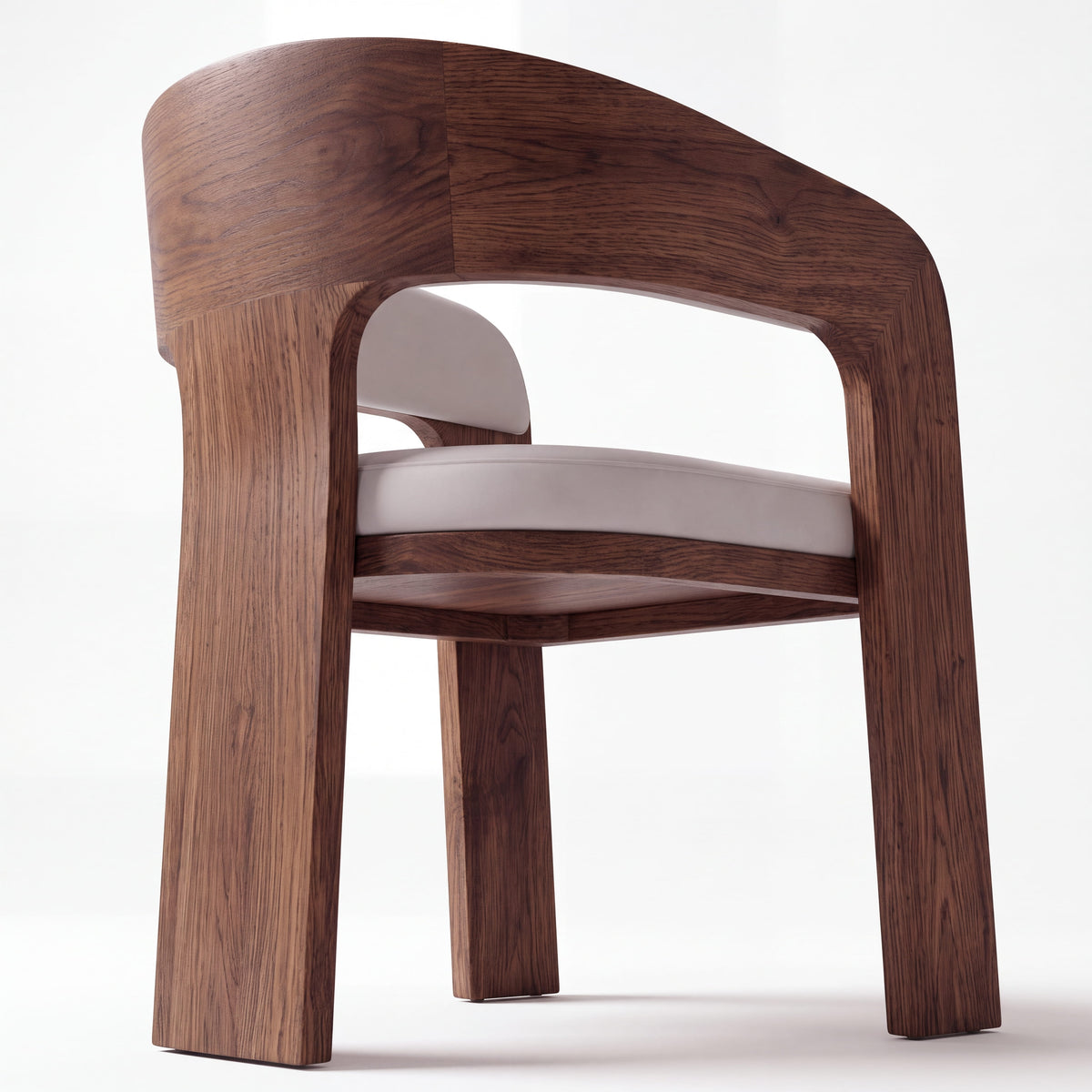 Comedor Nautilus en Nogal con Detalles en Madera Sólida · Monolítico