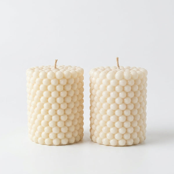 Velas Decorativas mod. Bubble 2 pzas. en madera noble, vista principal completa