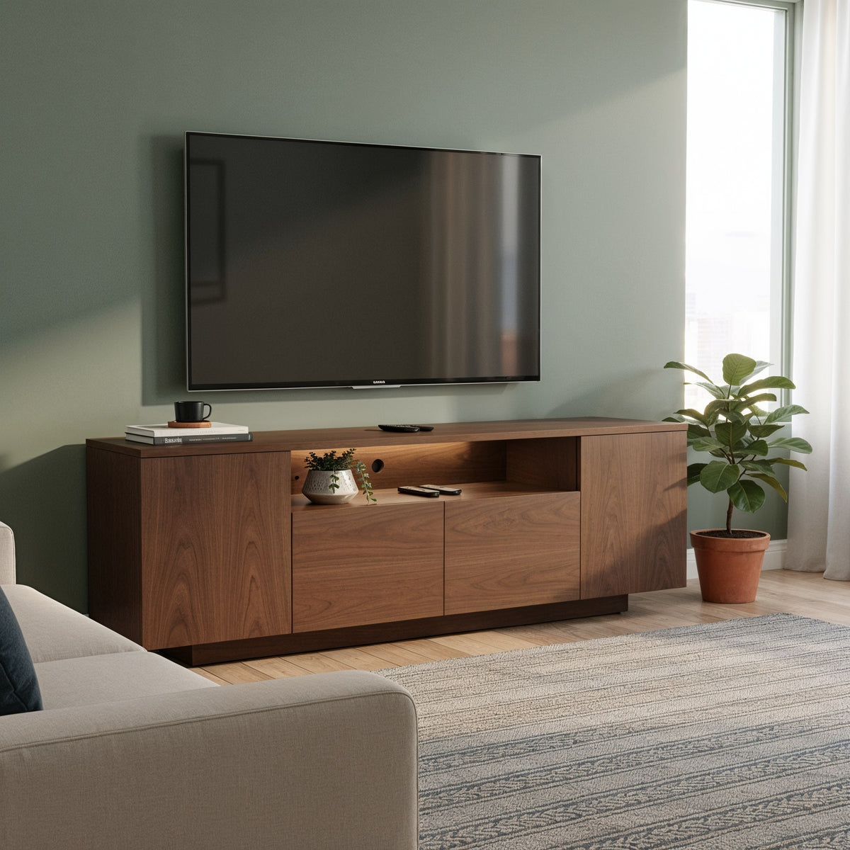 Mueble de TV Émar · Nogal Diseño Moderno