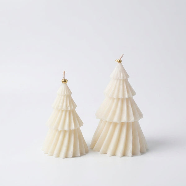 Velas pino navideño 2 pzas. en madera noble, vista principal completa
