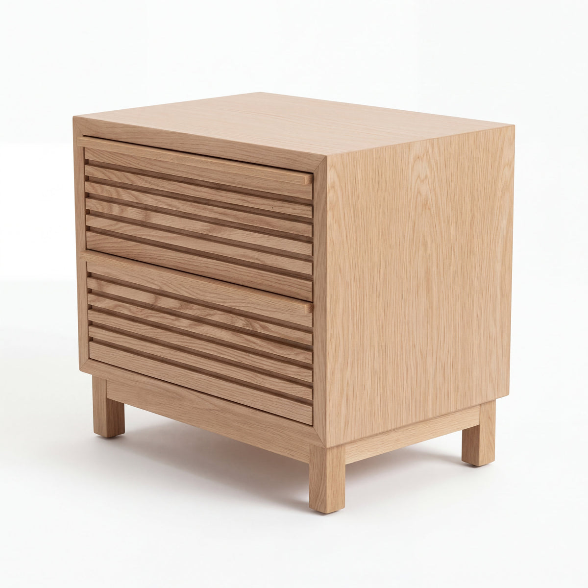 Buró Japandi en Madera Natural · Atemporal - Perspectiva lateral isométrica | LEMICH Muebles de Lujo Ocotlán