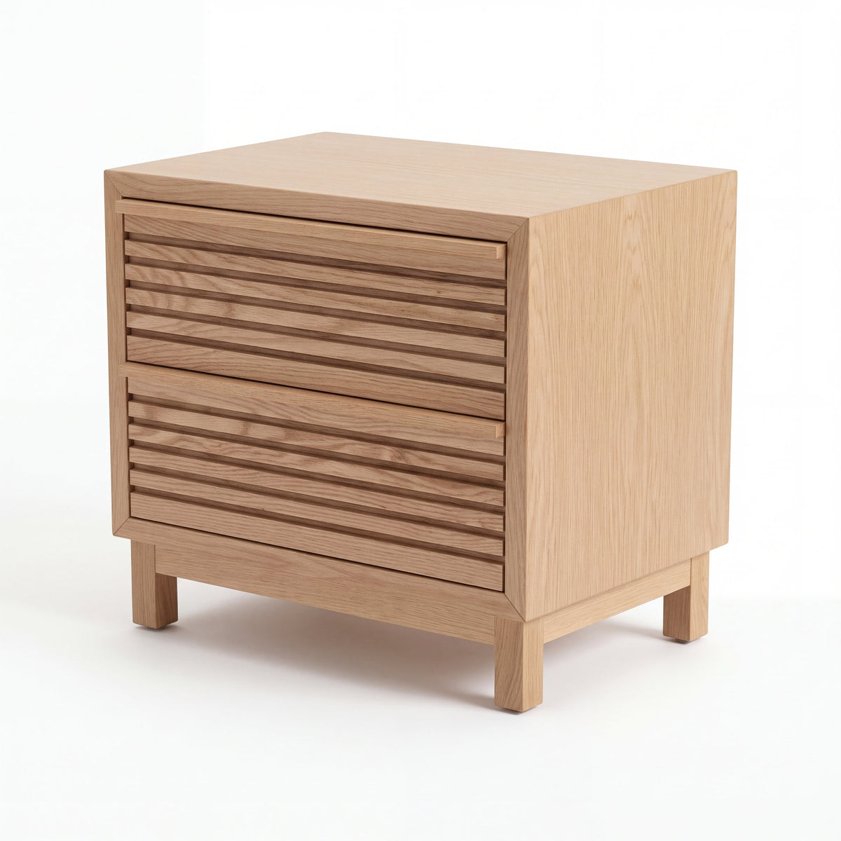 Buró Japandi en Madera Natural · Atemporal - Vista angular baja de proporciones | LEMICH Muebles de Lujo Ocotlán