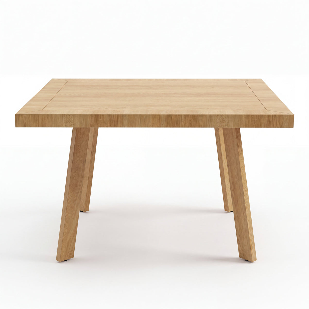 Mesa de Comedor Elara para 4 sillas en Encino con Base en Rosa Morada Sólida · Silueta Escultural - Vista lateral y silueta escultural | LEMICH Muebles de Lujo Ocotlán