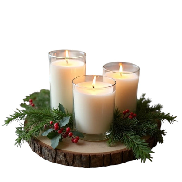 Centro de mesa navideño mod. Gengy en madera noble, vista principal completa