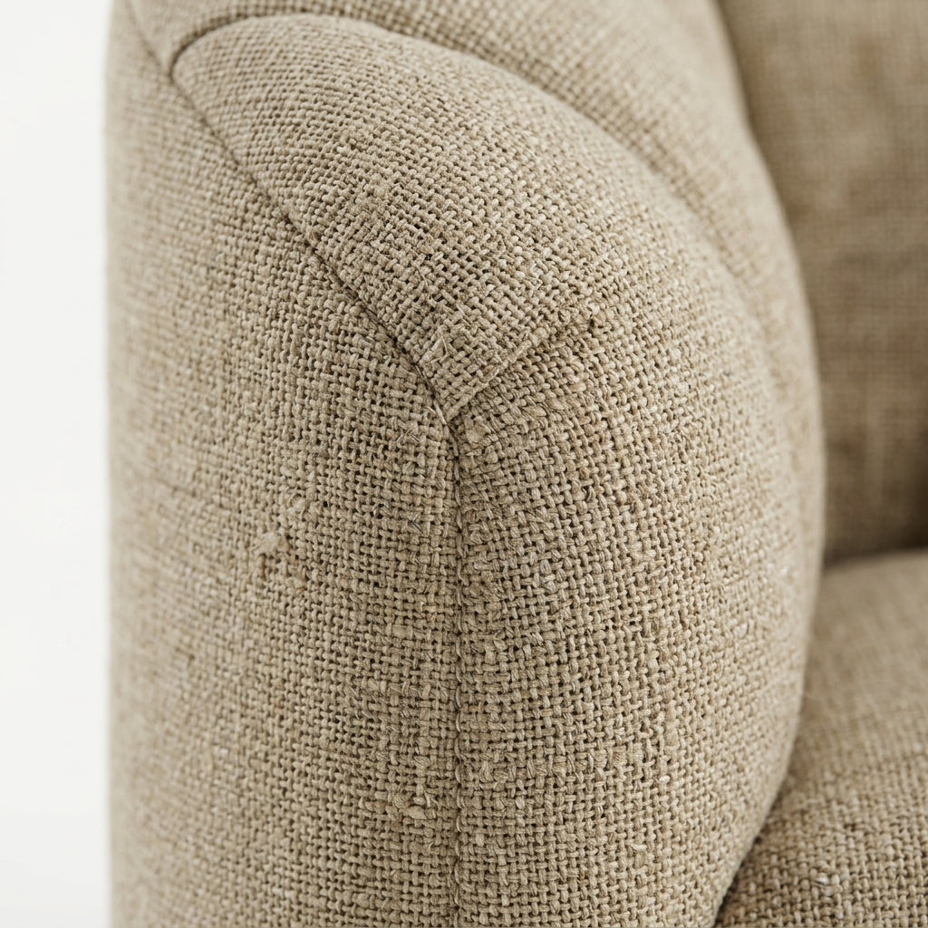Sala Escultórica Nuvola en Bouclé Crema con Respaldo Canalé - Detalle y Acabados de Alta Gama | LEMICH Muebles de Lujo