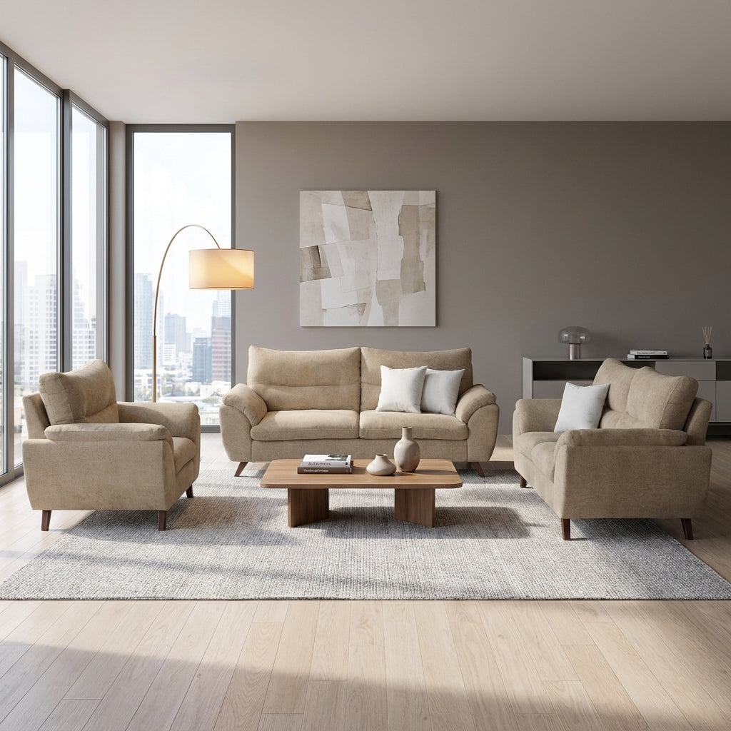 Sala Modular Conversazione Positano en Escuadra - Ambientada Editorial - Espacio Residencial | LEMICH Muebles de Lujo