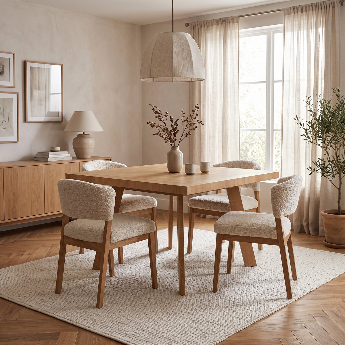 Silla Elara en Madera Sólida · Escultural - Ambientada en comedor contemporáneo con estilismo orgánico | LEMICH Muebles de Lujo Ocotlán