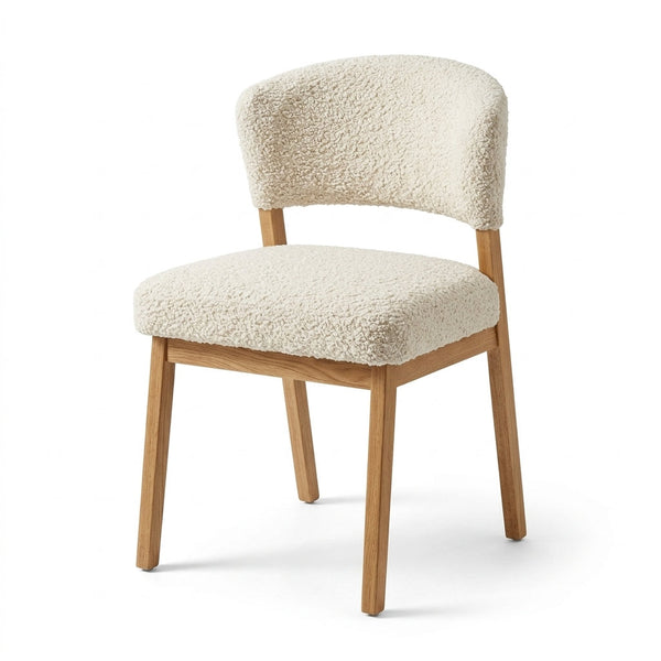 Silla Elara en Madera Sólida · Escultural - Vista frontal directa en fondo blanco | LEMICH Muebles de Lujo Ocotlán