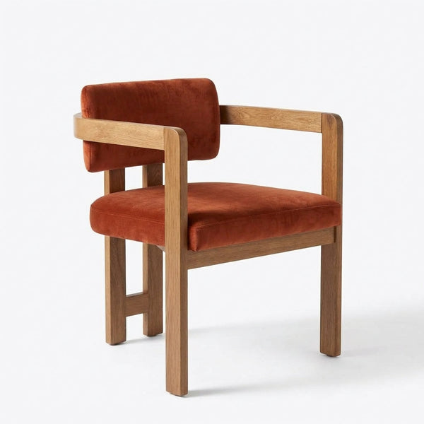 Silla Exalt en Rosa Morada Sólida y Terciopelo · Escultural - Perspectiva tres cuartos en fondo blanco | LEMICH Muebles de Lujo Ocotlán