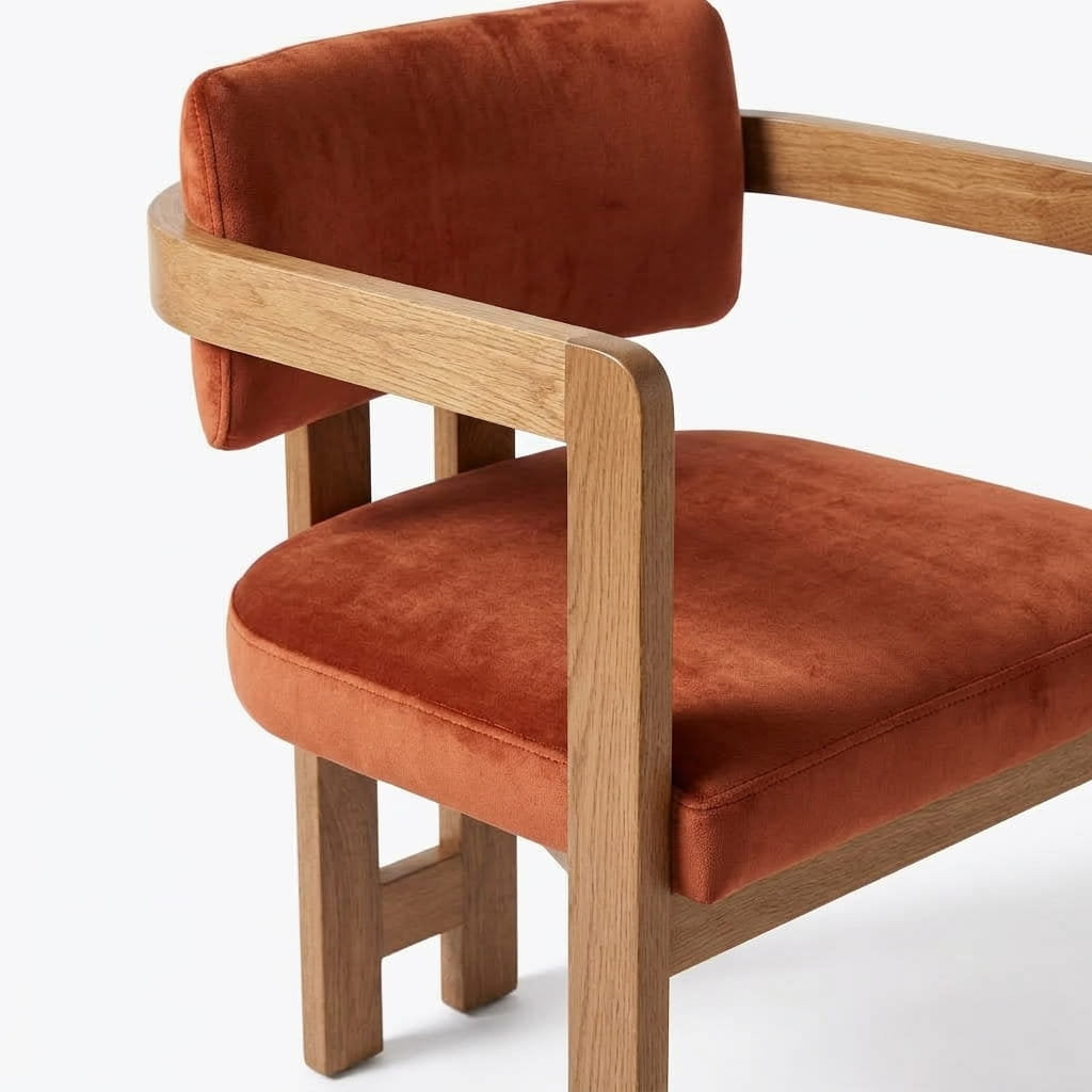 Silla Exalt en Rosa Morada Sólida y Terciopelo · Escultural - Vista frontal directa en fondo blanco | LEMICH Muebles de Lujo Ocotlán