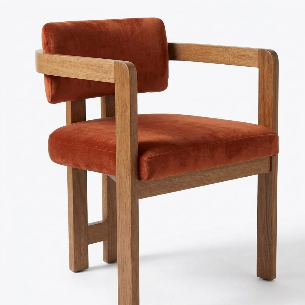 Silla Exalt en Rosa Morada Sólida y Terciopelo · Escultural - Vista lateral de perfil 90 grados | LEMICH Muebles de Lujo Ocotlán