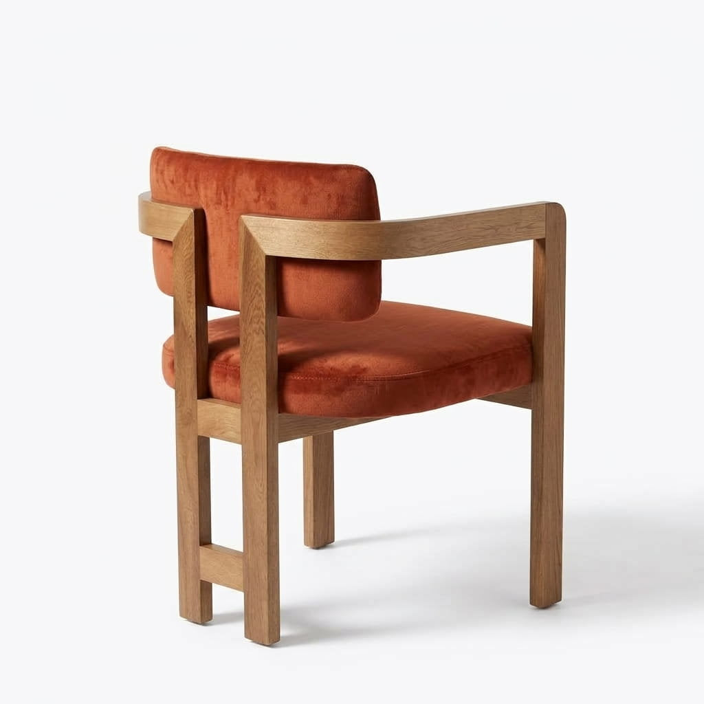 Silla Exalt en Rosa Morada Sólida y Terciopelo · Escultural - Vista trasera simétrica en fondo blanco | LEMICH Muebles de Lujo Ocotlán