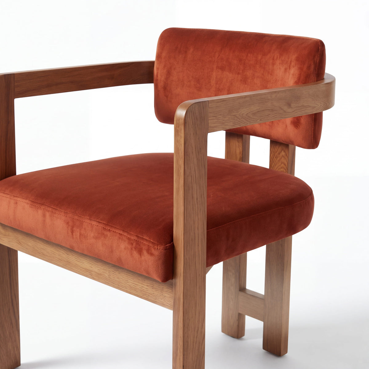 Silla Exalt en Rosa Morada Sólida y Terciopelo · Escultural - Macro de tapicería en terciopelo terracota | LEMICH Muebles de Lujo Ocotlán