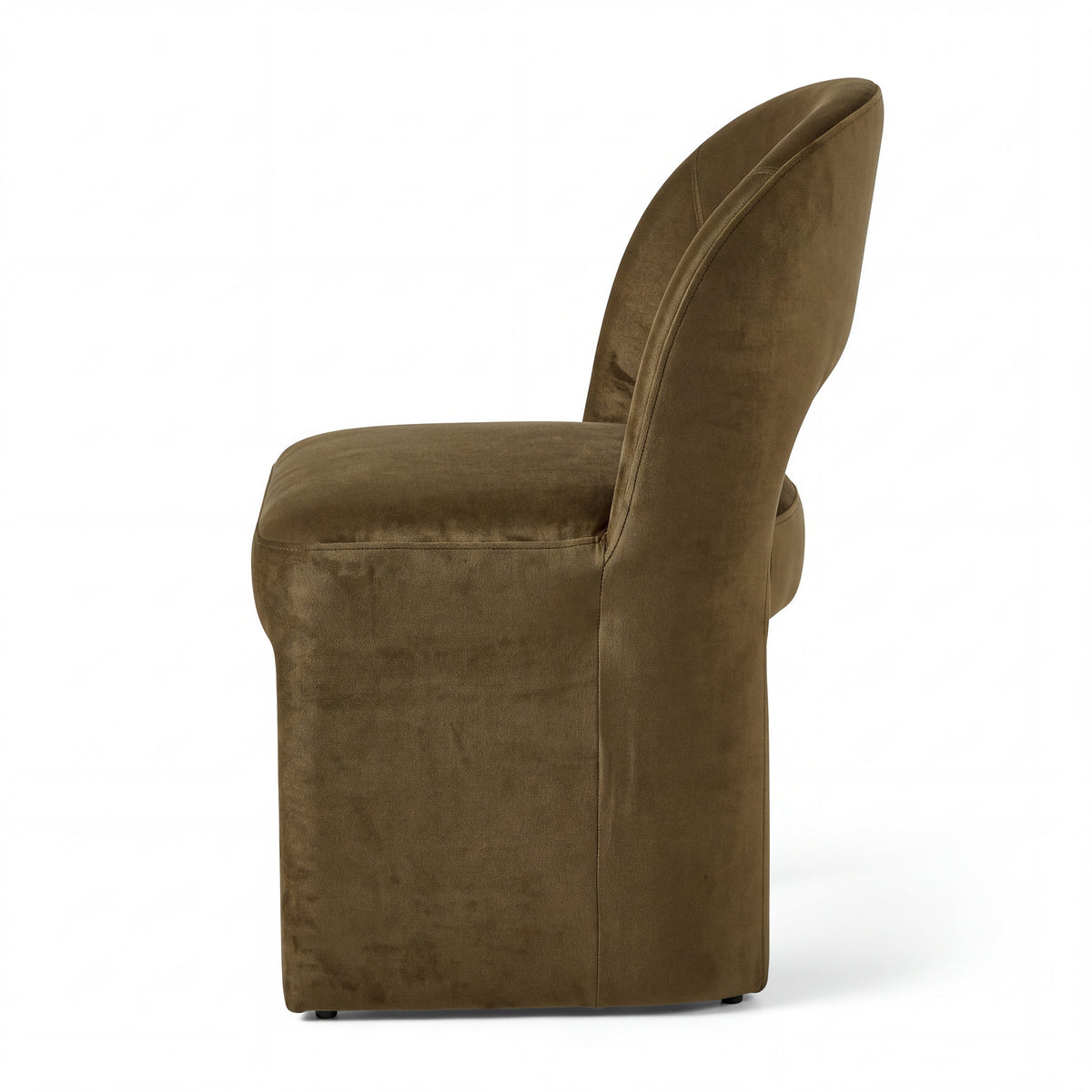 Silla Palma en Terciopelo Verde Bosque · Escultural - Perspectiva principal tres cuartos en fondo blanco | LEMICH Muebles de Lujo Ocotlán