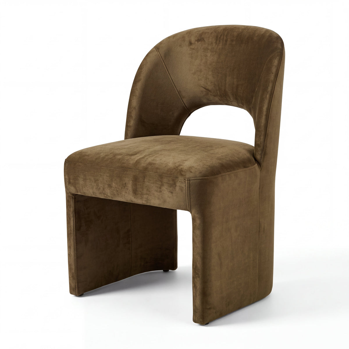Silla Palma en Terciopelo Verde Bosque · Escultural - Vista trasera simétrica en fondo blanco | LEMICH Muebles de Lujo Ocotlán