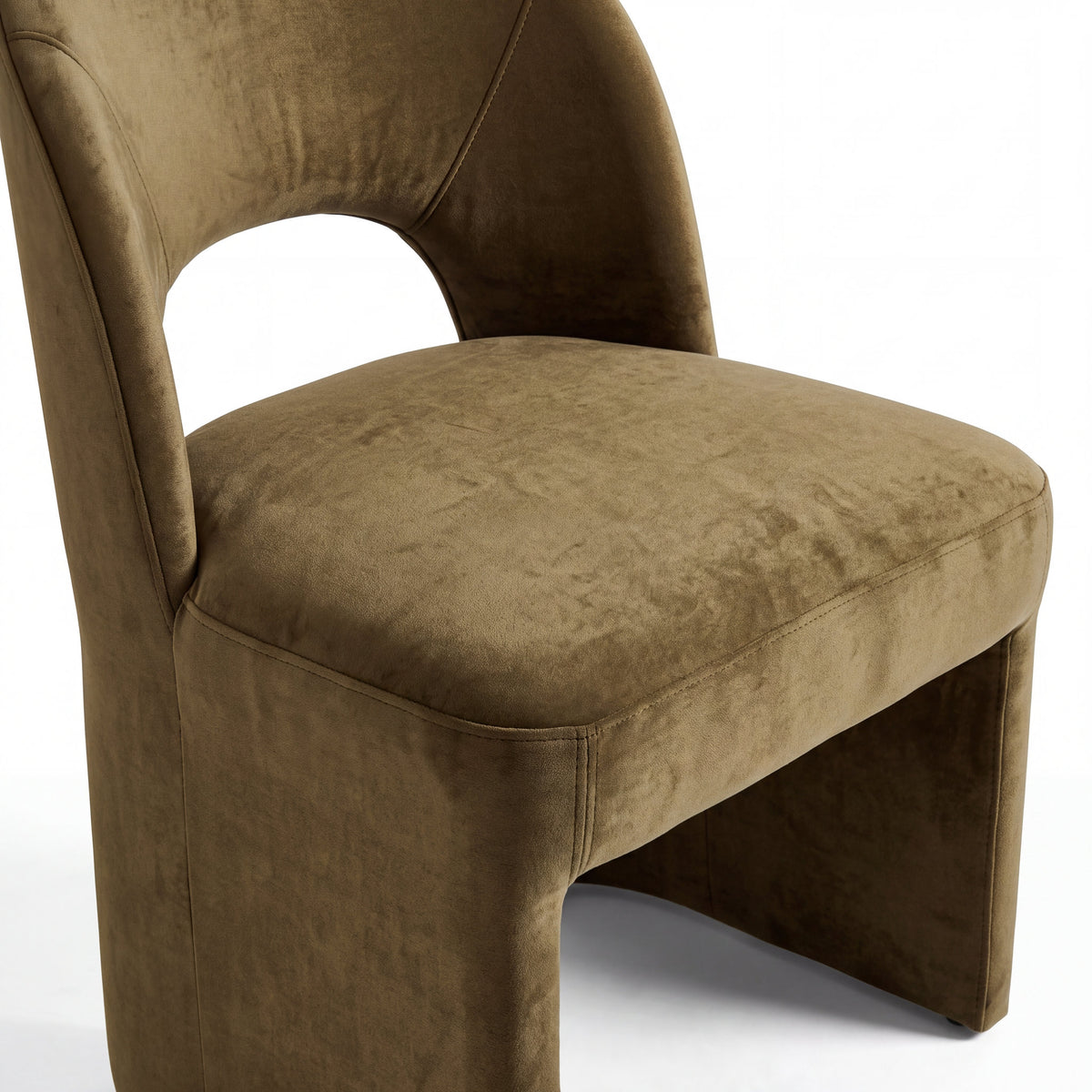 Silla Palma en Terciopelo Verde Bosque · Escultural - Perspectiva superior isométrica | LEMICH Muebles de Lujo Ocotlán