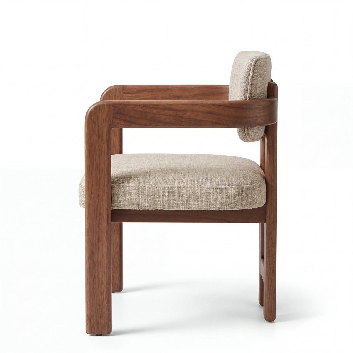 Silla Vesper en Madera Sólida Maciza · Escultural - Vista lateral de perfil 90 grados | LEMICH Muebles de Lujo Ocotlán