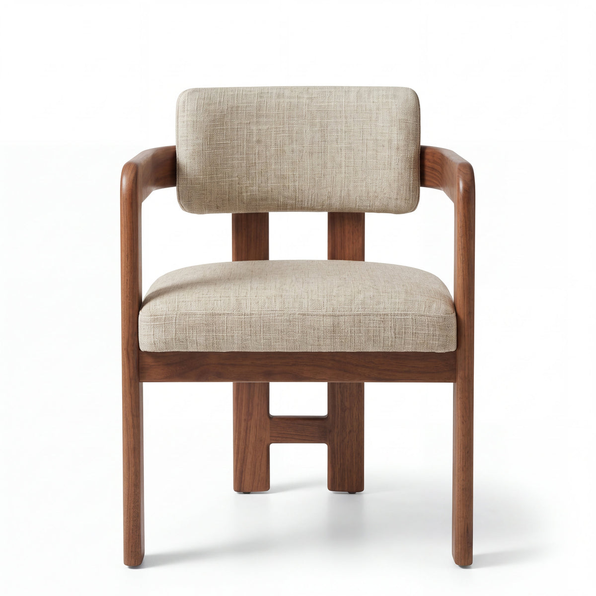 Silla Vesper en Madera Sólida Maciza · Escultural - Perspectiva posterior tres cuartos con respaldo arquitectónico | LEMICH Muebles de Lujo Ocotlán