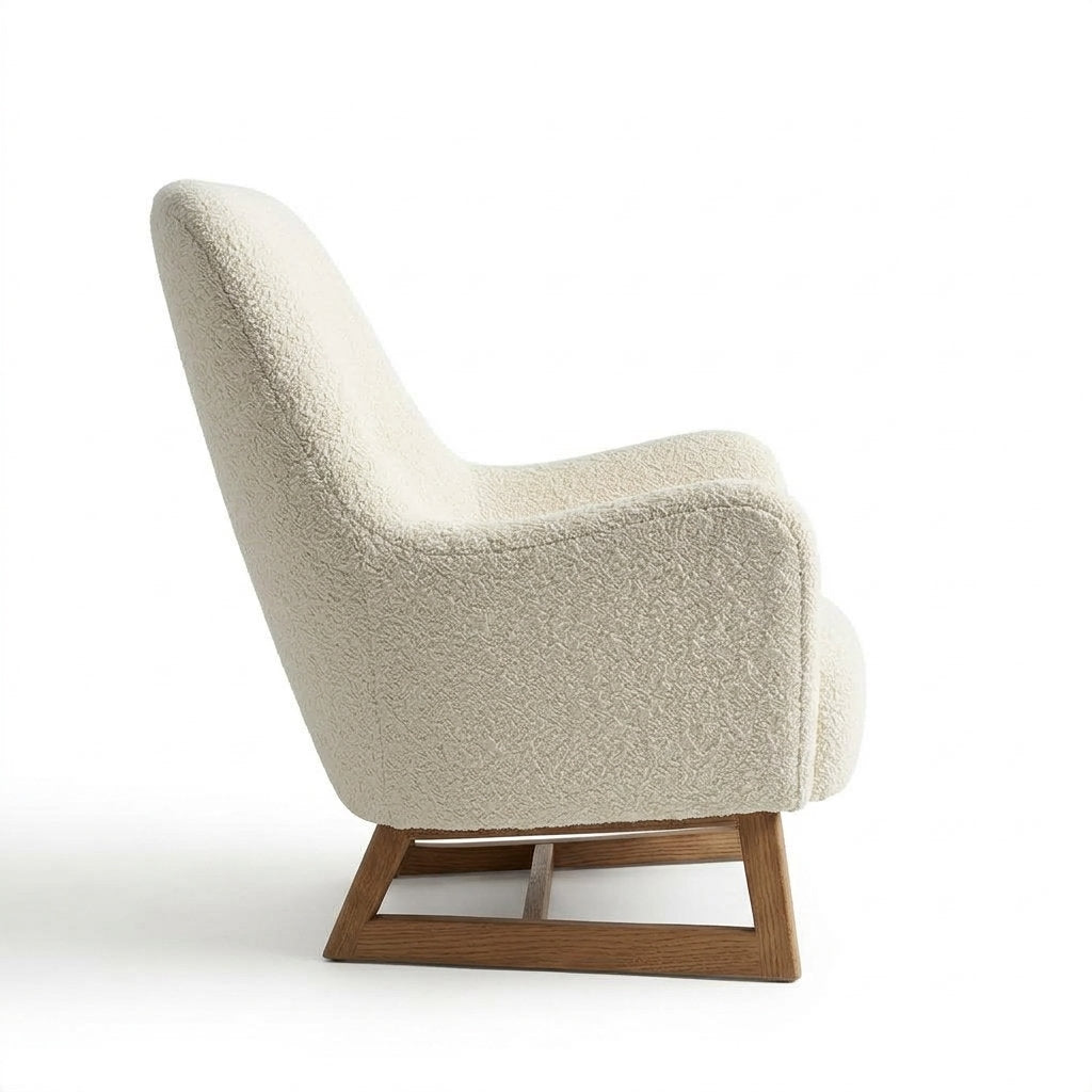 Sillón Aura · Rosa Morada · Diseño Minimalista y Cómodo - Vista Lateral de Perfil 90° Fondo Blanco | LEMICH Muebles de Lujo Ocotlán