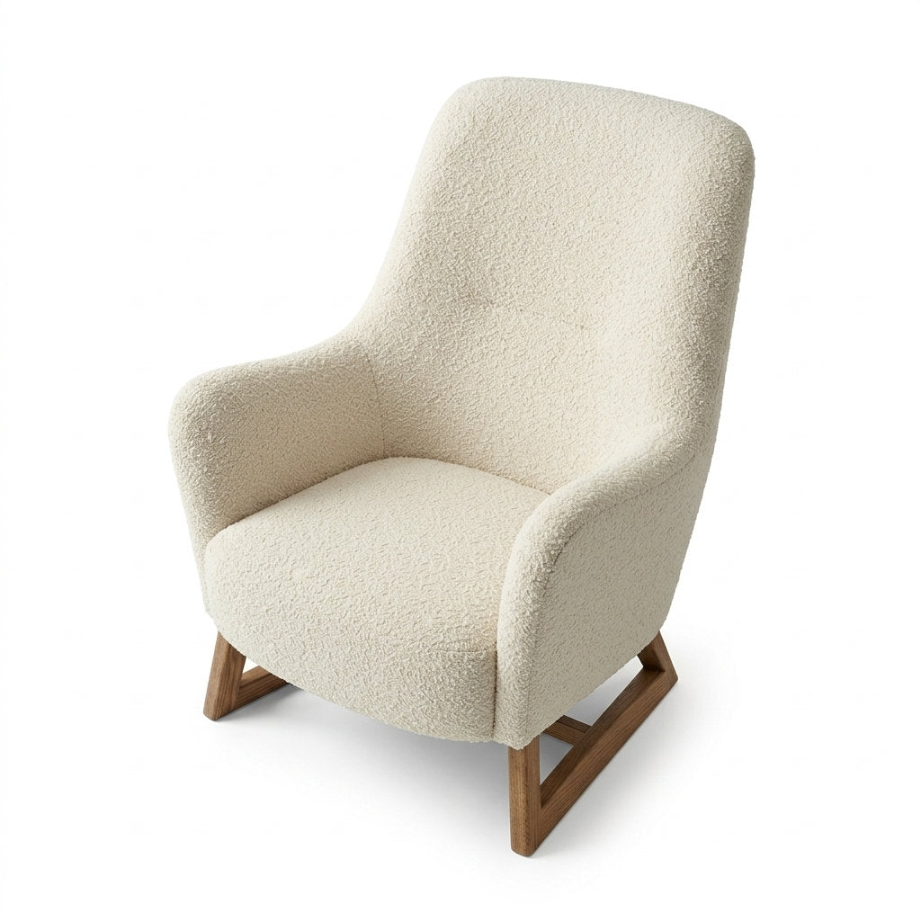 Sillón Aura · Rosa Morada · Diseño Minimalista y Cómodo - Vista Ángulo Superior Elevado Fondo Blanco | LEMICH Muebles de Lujo Ocotlán