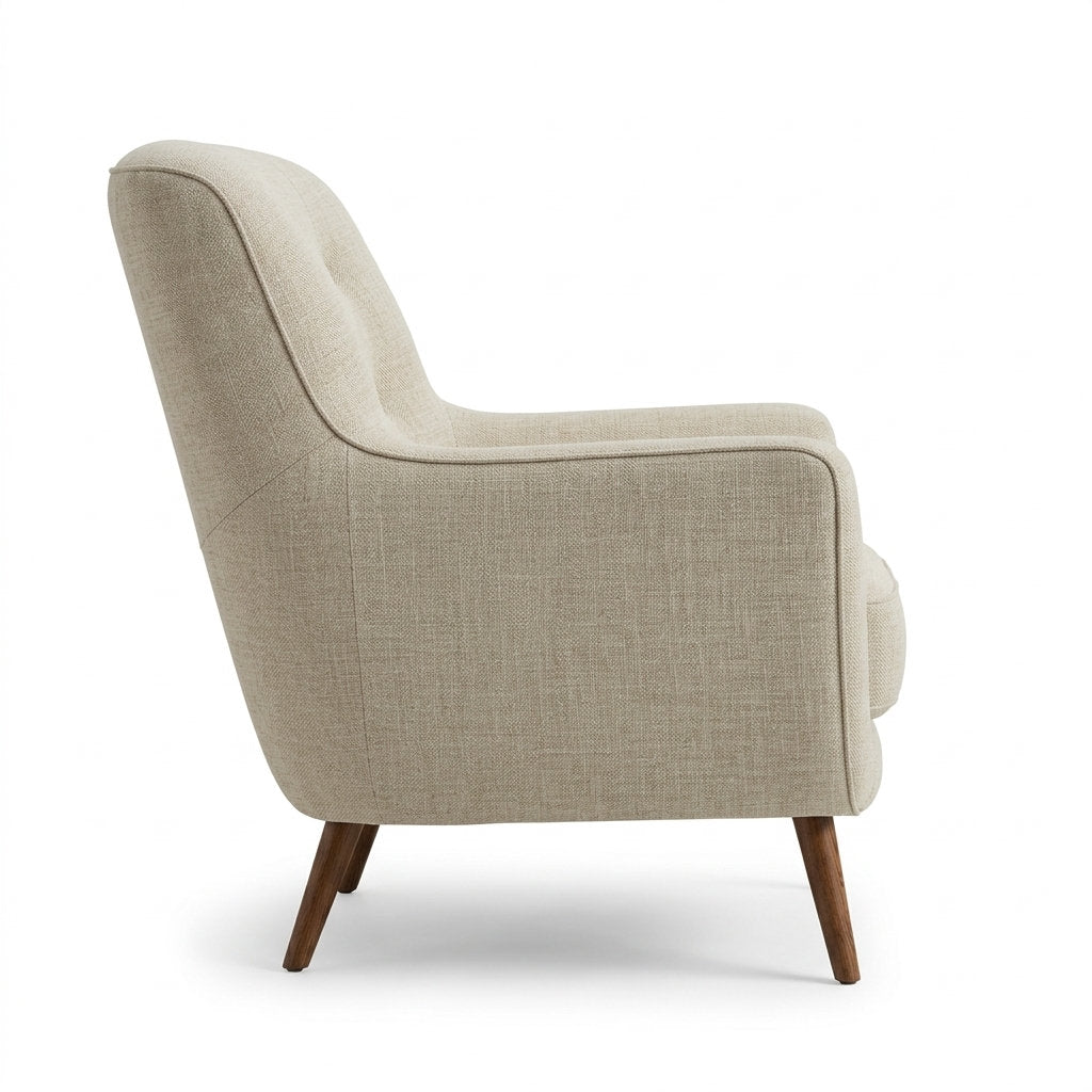 Sillón Bosco - Rosa Morada, Diseño Ergonómico - Vista Lateral de Perfil 90° Fondo Blanco | LEMICH Muebles de Lujo Ocotlán