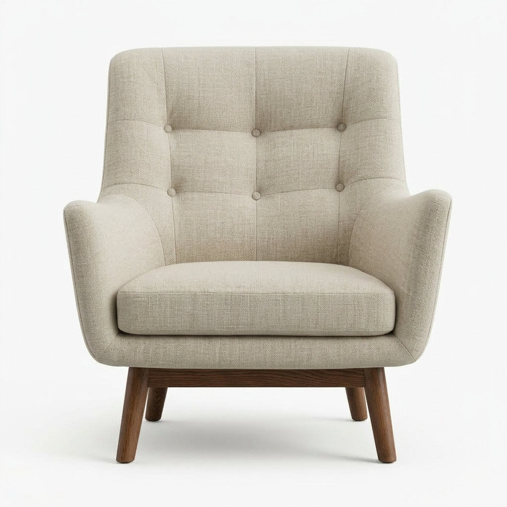 Sillón Confortalia Pino · Lujo y Confort - Vista Frontal Directa Fondo Blanco | LEMICH Muebles de Lujo Ocotlán