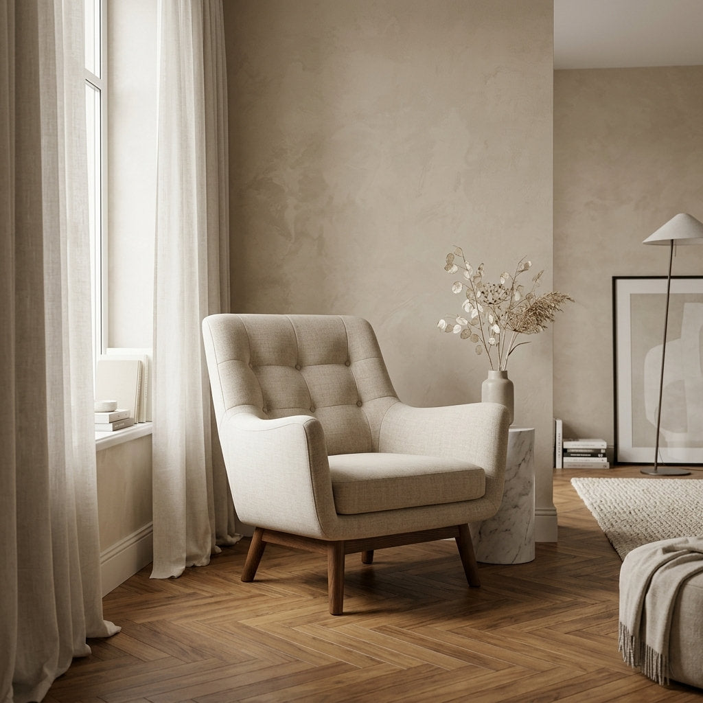 Sillón Confortalia Pino · Lujo y Confort - Ambientada en Suite Principal Serene | LEMICH Muebles de Lujo Ocotlán