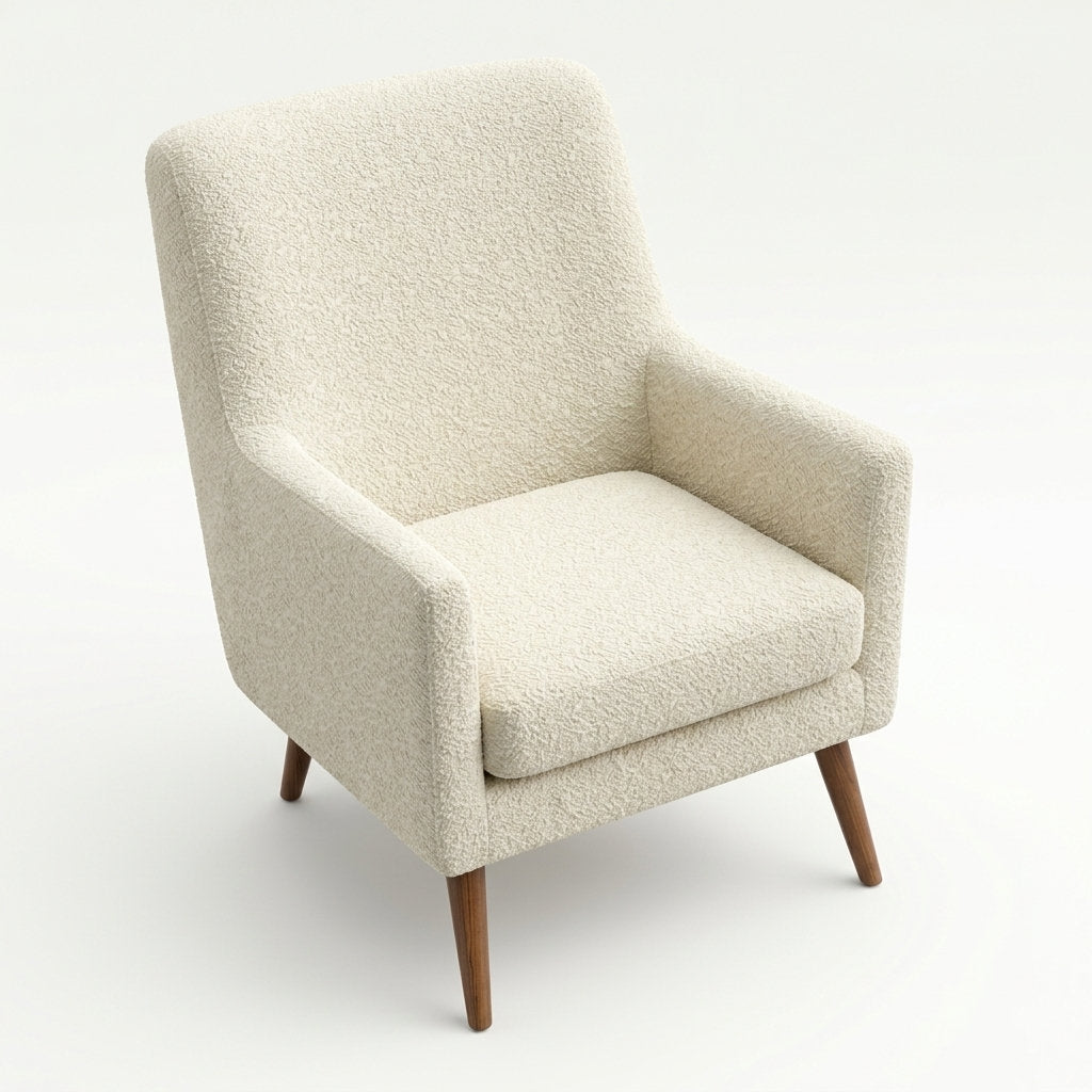 Sillón EcoRiposo · Pino · Confort Sostenible - Vista Ángulo Superior Elevado Fondo Blanco | LEMICH Muebles de Lujo Ocotlán