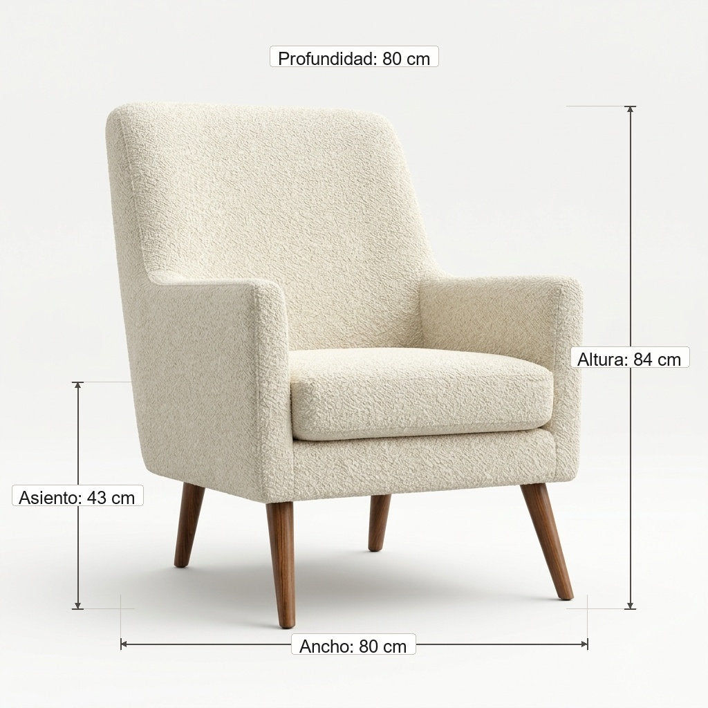 Sillón EcoRiposo · Pino · Confort Sostenible - Guía de Medidas y Proporciones en Centímetros | LEMICH Muebles de Lujo Ocotlán