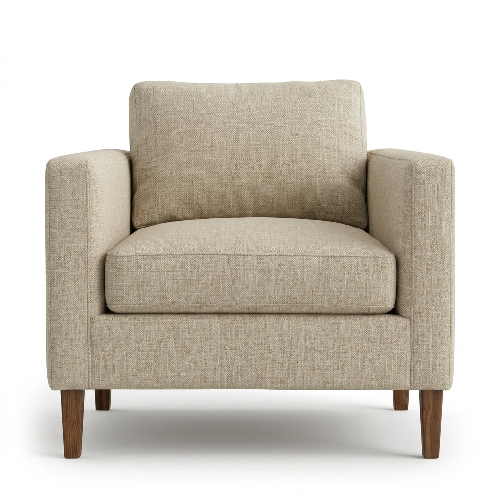 Sillón Eleganza | Madera Exótica | Confort de Lujo - Vista Frontal Directa Fondo Blanco | LEMICH Muebles de Lujo Ocotlán