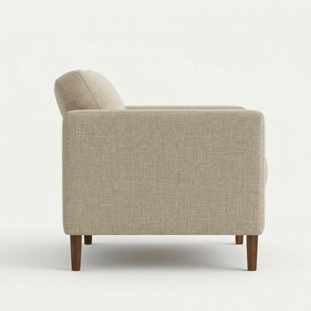 Sillón Eleganza | Madera Exótica | Confort de Lujo - Vista Lateral de Perfil 90° Fondo Blanco | LEMICH Muebles de Lujo Ocotlán